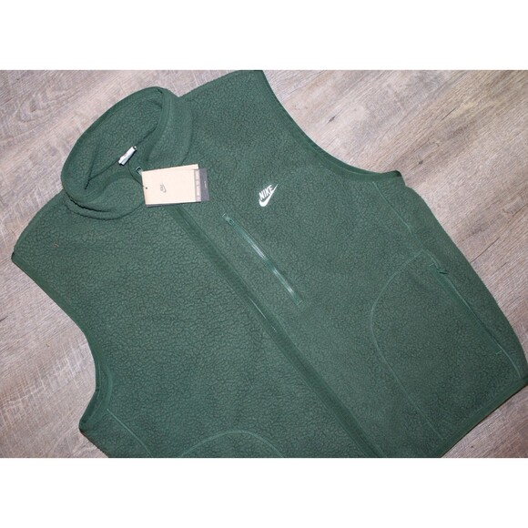 NWT Nike Men's Sportswear Tech Winterized Fleece Vest GREEN Sz XL NWT - Picture 3 of 5